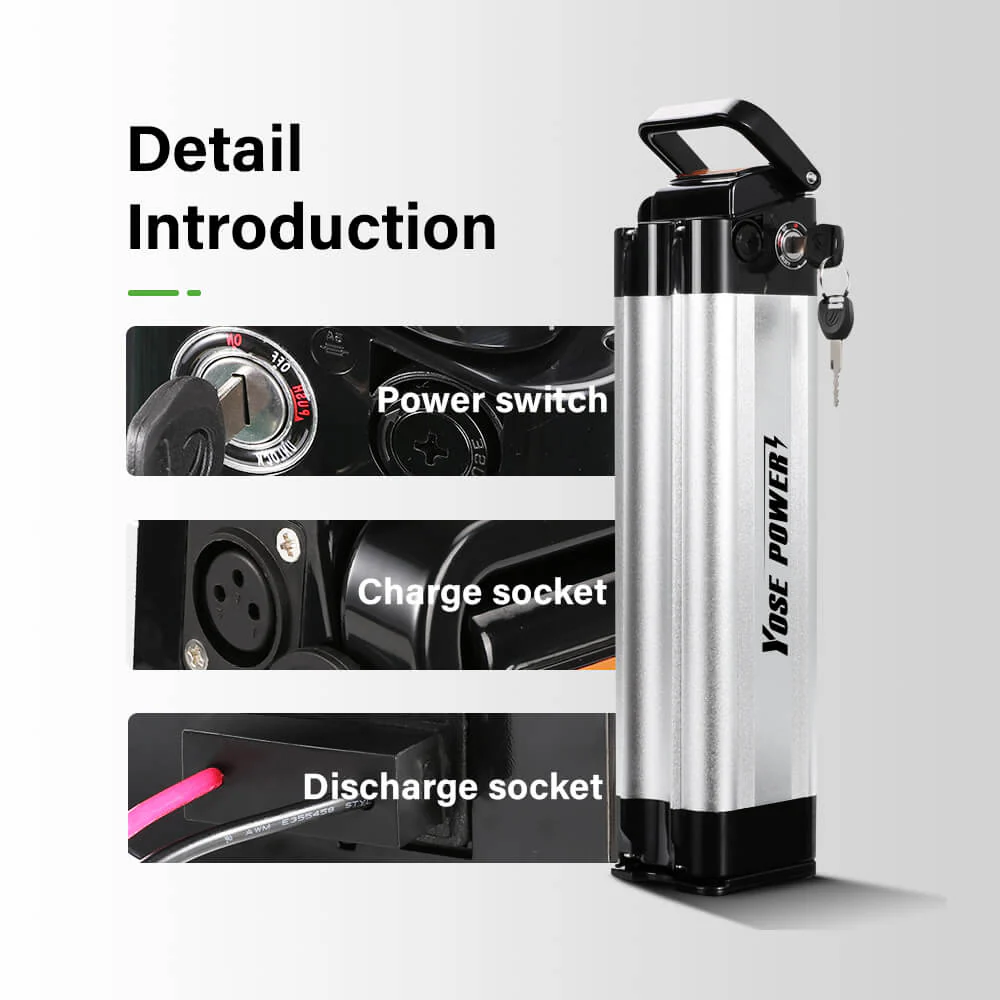 24V 10.4Ah(269Wh)/15.6Ah(404Wh) E-Bike Li-ion Seat Tube Battery SilverFish for Prophete MiFa Trio, Phylion/XH259-10J, Zhenlong/ZL07010-F - Image 3