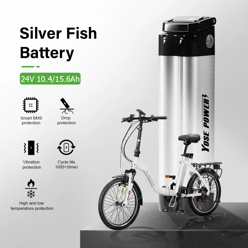 24V 10.4Ah(269Wh)/15.6Ah(404Wh) E-Bike Li-ion Seat Tube Battery SilverFish for Prophete MiFa Trio, Phylion/XH259-10J, Zhenlong/ZL07010-F - Image 6