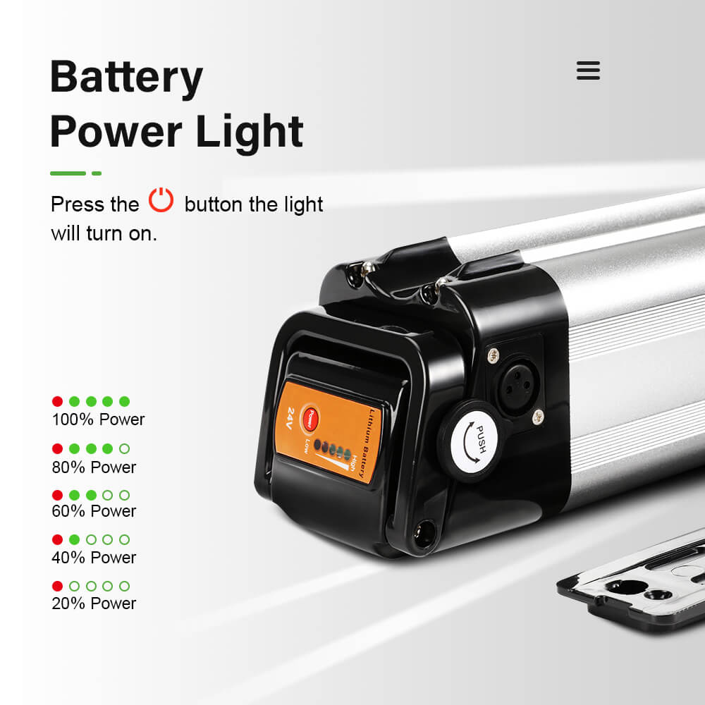 24V 10.4Ah(269Wh)/15.6Ah(404Wh) E-Bike Li-ion Seat Tube Battery SilverFish for Prophete MiFa Trio, Phylion/XH259-10J, Zhenlong/ZL07010-F - Image 7