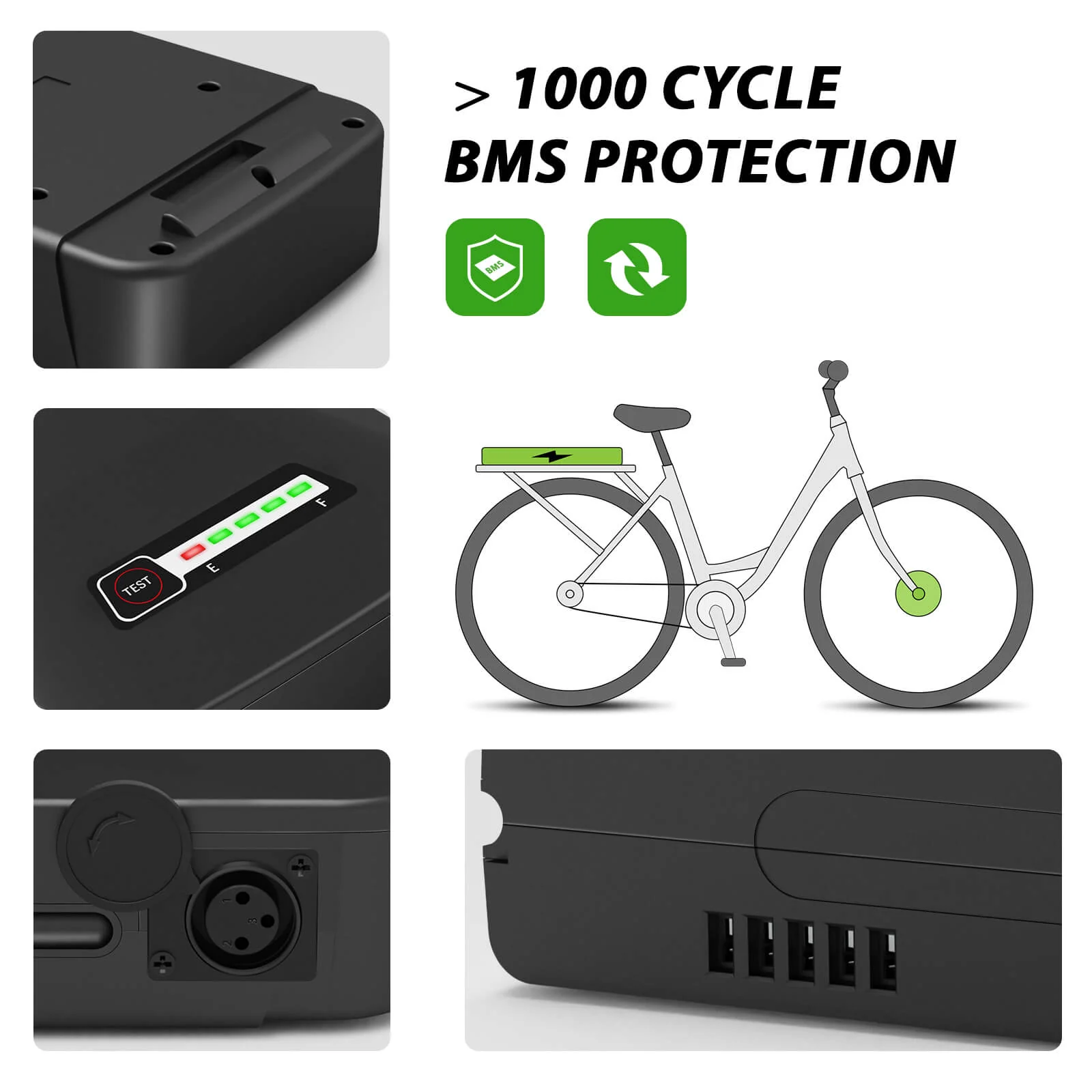 36V 10.4Ah(374Wh) Li-ion E-Bike Rear Battery for Prophete Samsung SDI3610E and BLAUPUNKT without Charger - Image 6