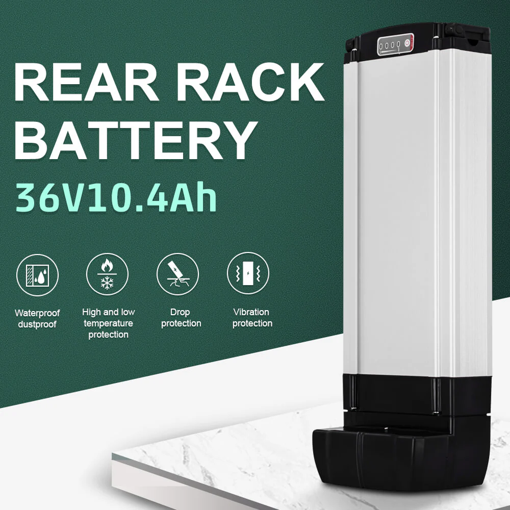 36V 10.4Ah(385Wh) Original Cell Rear Rack Battery Electric Bike Li-ion Battery for E-GO!, Wondervelo, Hapex, City Line F1, F2, M1 and M2 - Image 4
