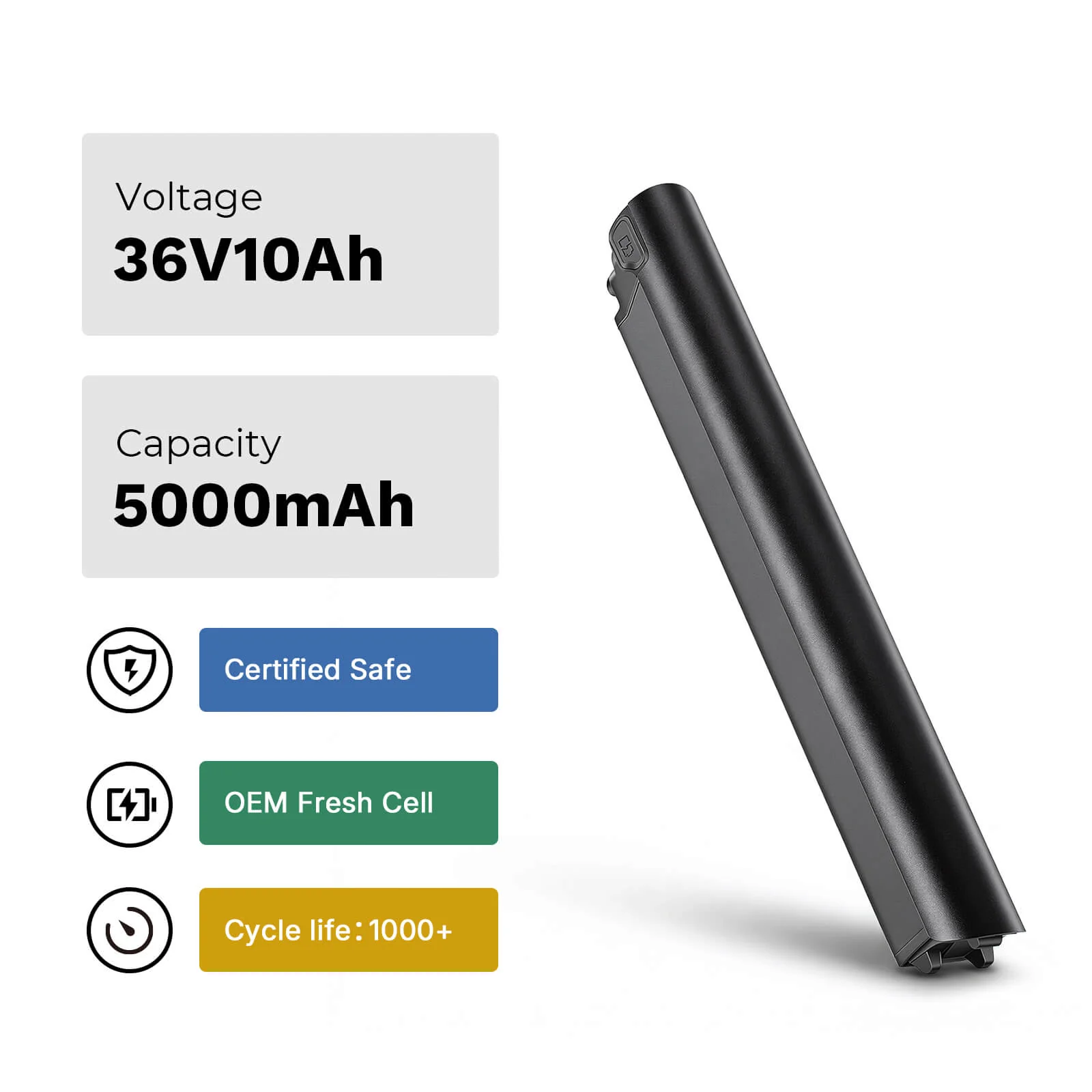 36V 10Ah(360Wh) Li-ion E-Bike Battery without Charger fit for Tenways CGO600 PRO(Classic Edition), CGO600 Plus(New Edition) - Image 4