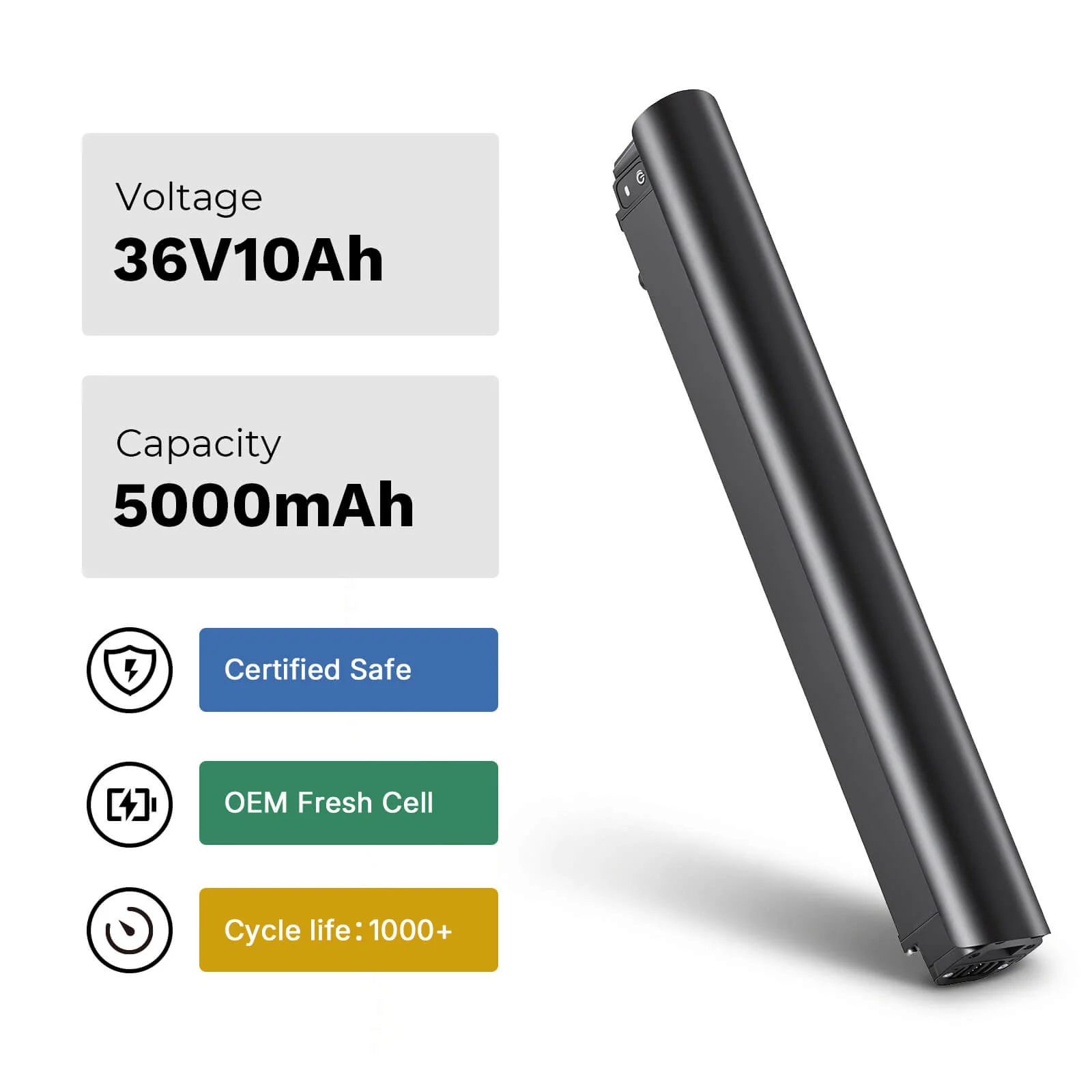 36V 10Ah(360Wh) Li-ion E-Bike Battery without Charger fit for Tenways CGO600 Pro(New Edition) - Image 4