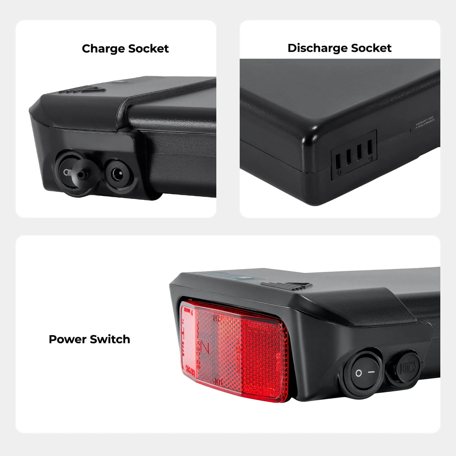36V 12.8Ah(473Wh) E-Bike Li-ion Battery Rear Rack Accu Replacement without Charger for Pedelec Zündapp Fongers Telefunken Provelo - Image 4