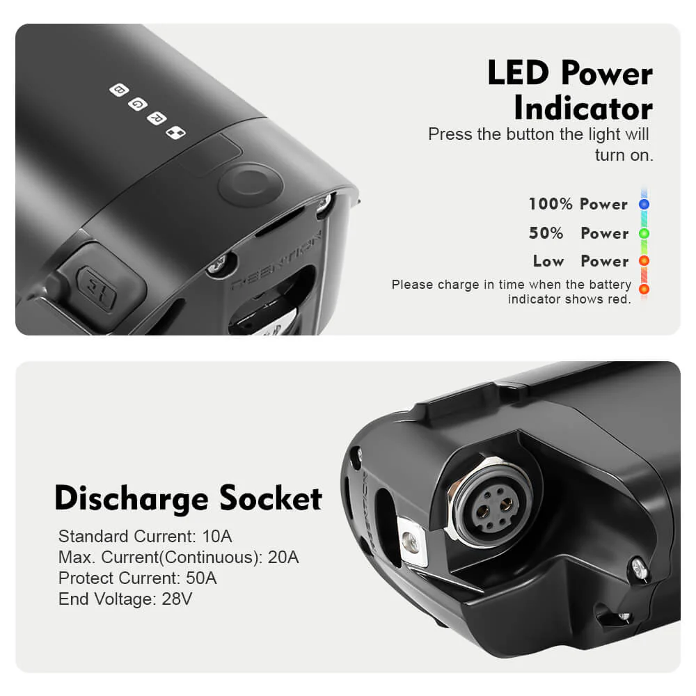 36V 13Ah(481Wh) Li-ion Battery REENTION EEL-PRO with 52 Cells E-Bike Accu for Zündapp Z808 - Image 4