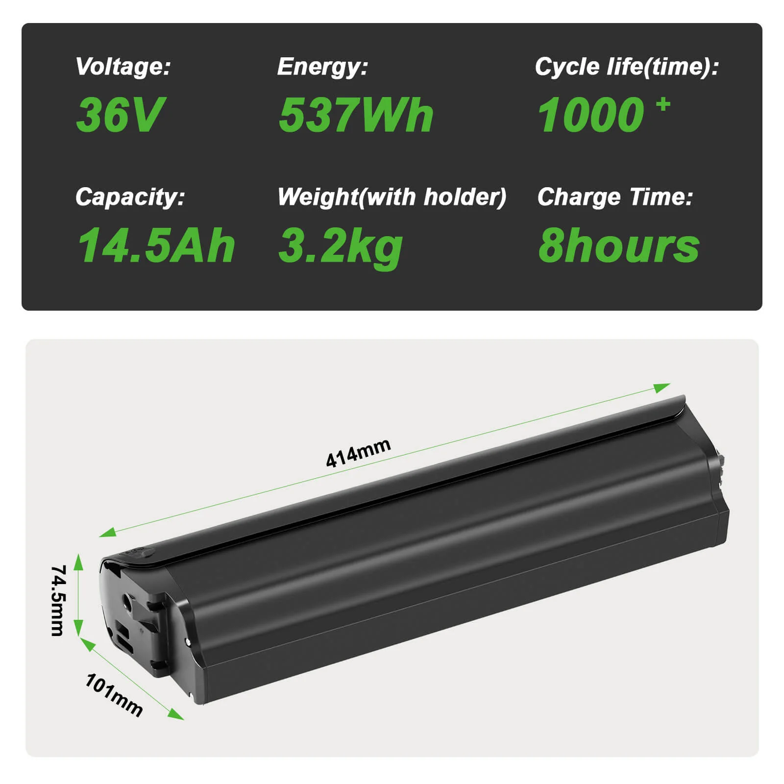 36V 14.5Ah(537Wh) Li-ion Battery Intube Accu for the 2022 Polluno, netuno polluno pro, netuno pro - Image 2