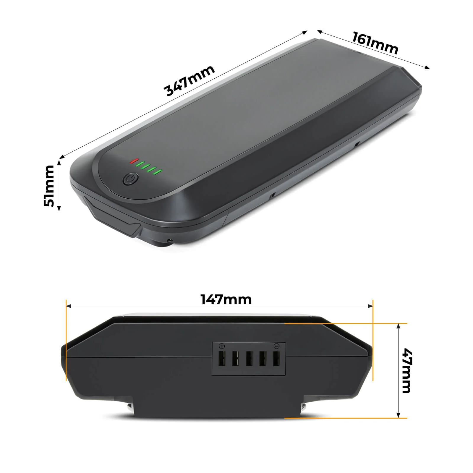 36V 12.8Ah(461Wh)/14Ah(504Wh) Li-ion E-Bike Battery YJ145 for E-Bikes of Telefunken, Zündapp, Chrisson etc. without Charger - Image 4