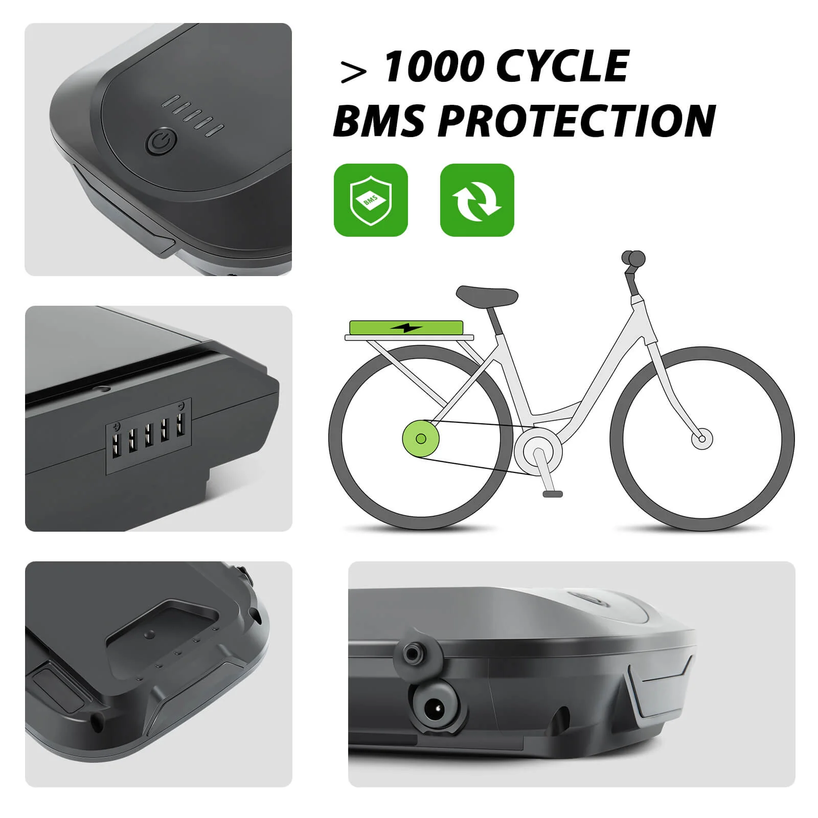 36V 12.8Ah(461Wh)/14Ah(504Wh) Li-ion E-Bike Battery YJ145 for E-Bikes of Telefunken, Zündapp, Chrisson etc. without Charger - Image 7