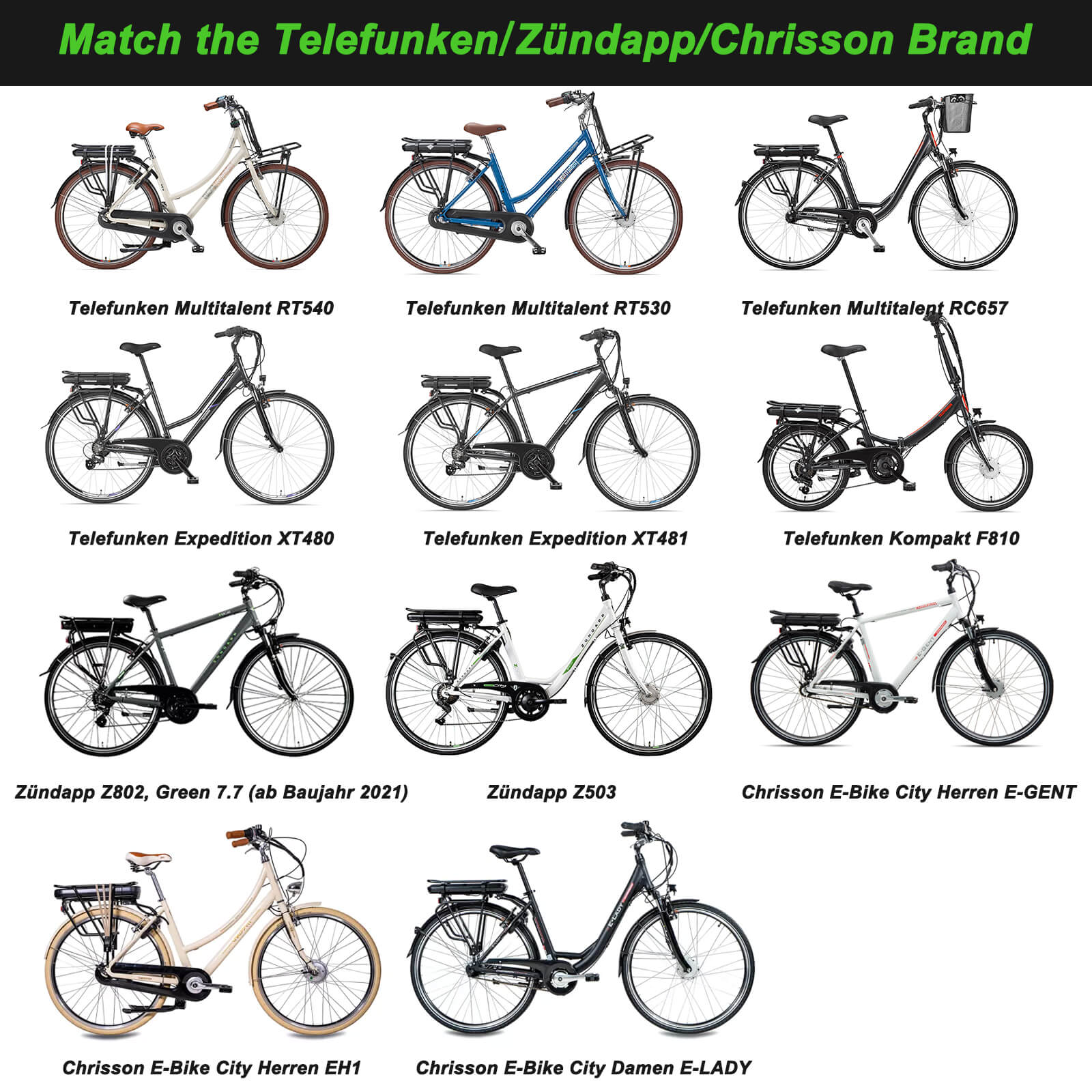 36V 12.8Ah(461Wh)/14Ah(504Wh) Li-ion E-Bike Battery YJ145 for E-Bikes of Telefunken, Zündapp, Chrisson etc. without Charger - Image 8