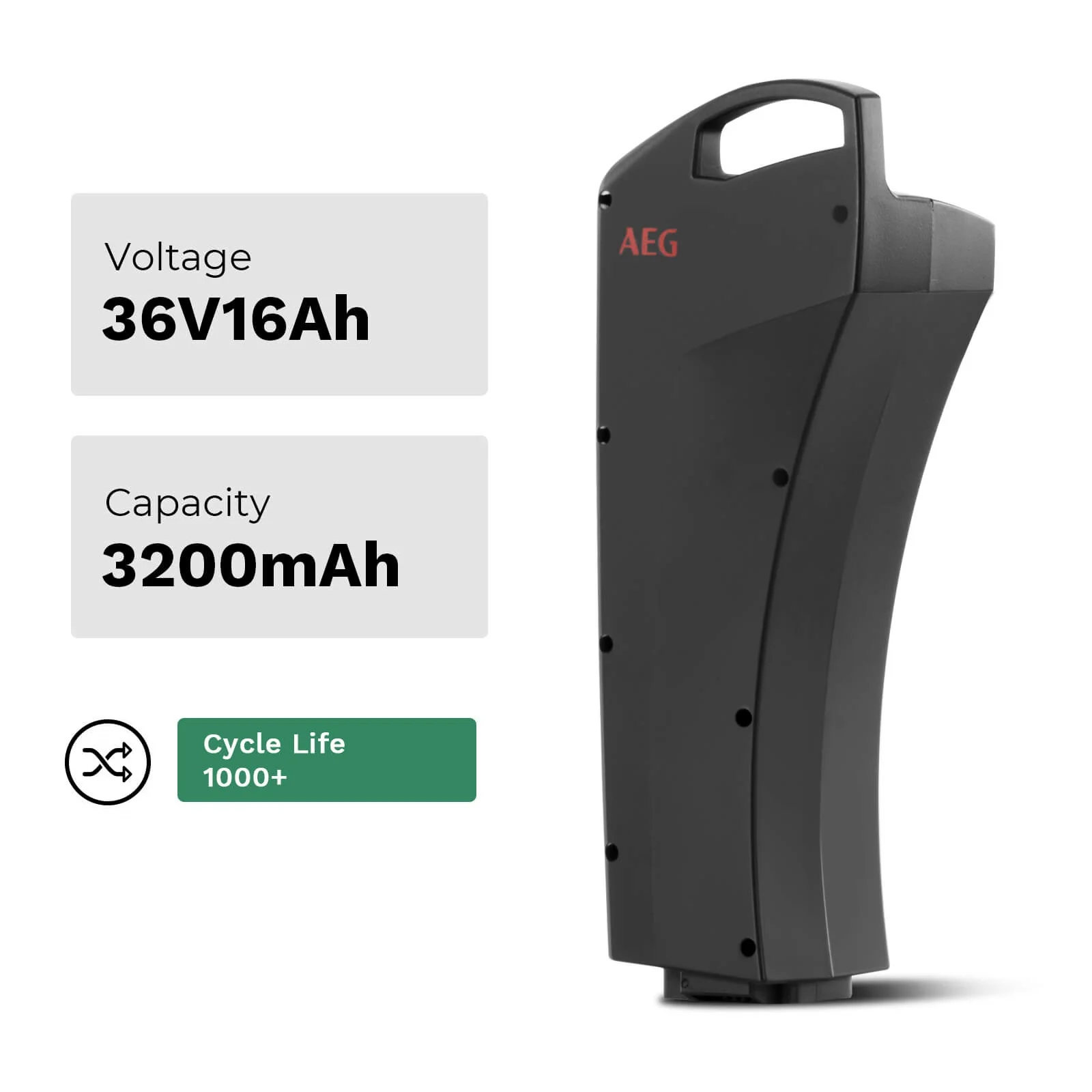 36V 16Ah(576Wh) E-Bike Li-ion Battery Replacement Accu AEG Sideclick ZZ234 CAN-Bus without charger for Prophete E-Bikes - Image 3
