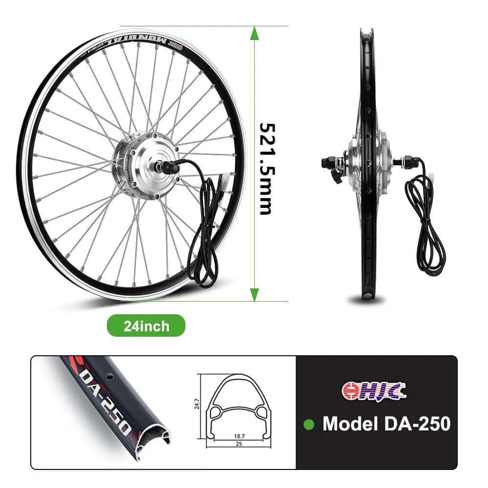 E-Bike Conversion Kit 36V 250W 24" Front Motor Hub Motor Kit Bicycle DIY - Image 3
