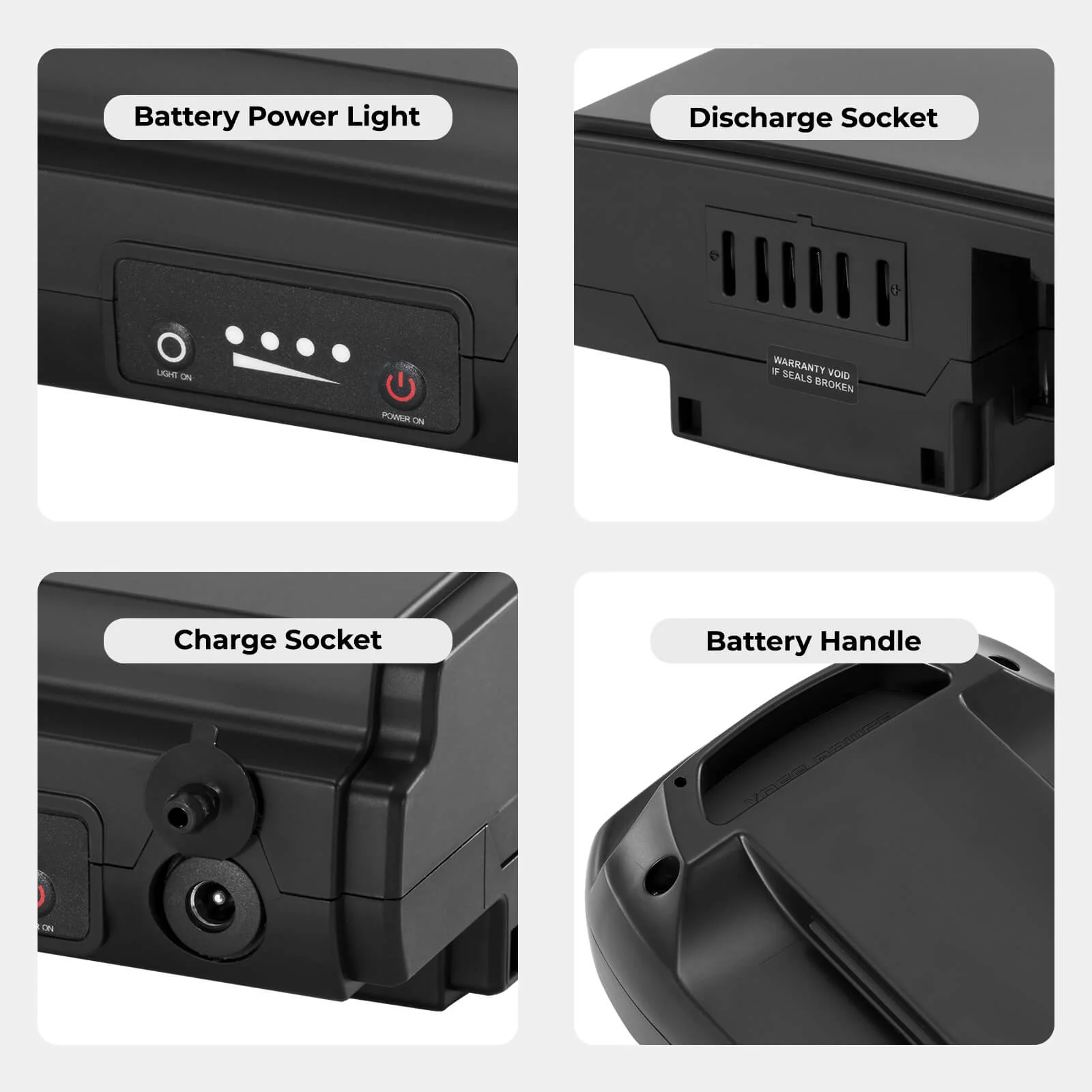 36V 10.4Ah(374Wh)/12.8Ah(473Wh) E-Bike Rear Battery for Phylion Joycube SF-03 JCEB360-11 - Image 3