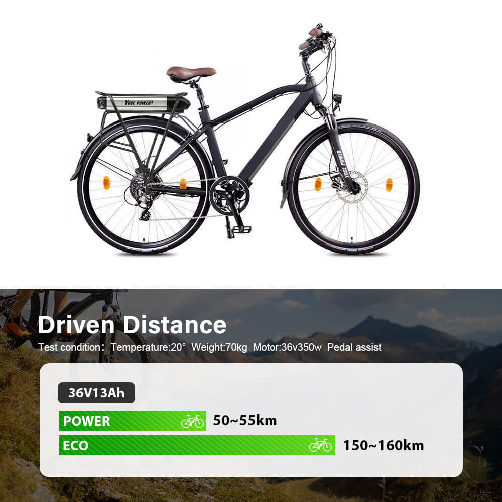 36V 13Ah/15.6Ah/17.4Ah E-Bike Lithium-ion Battery with Black Rear Carrier Fit for 26"-28" Bike with V-Brake and Disc Brake for Prophete, Aldi, Alurex, ElFei - Image 6