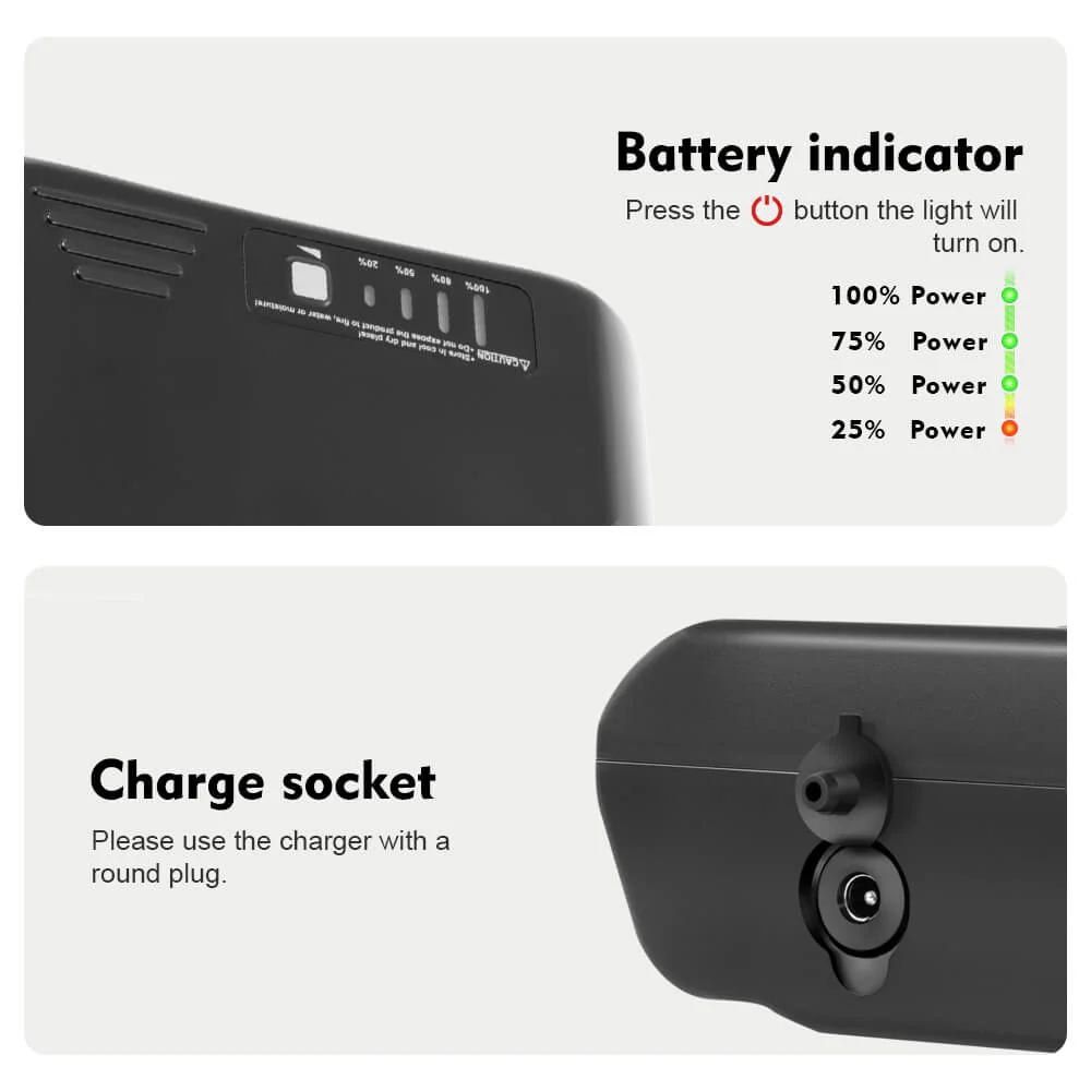 36V 10.4Ah(385Wh)/14Ah(518Wh) Electric Bicycle Lithium-ion Battery Black for MIFA, Rehberg, Zündapp, Victoria with Ansmann System - Image 4