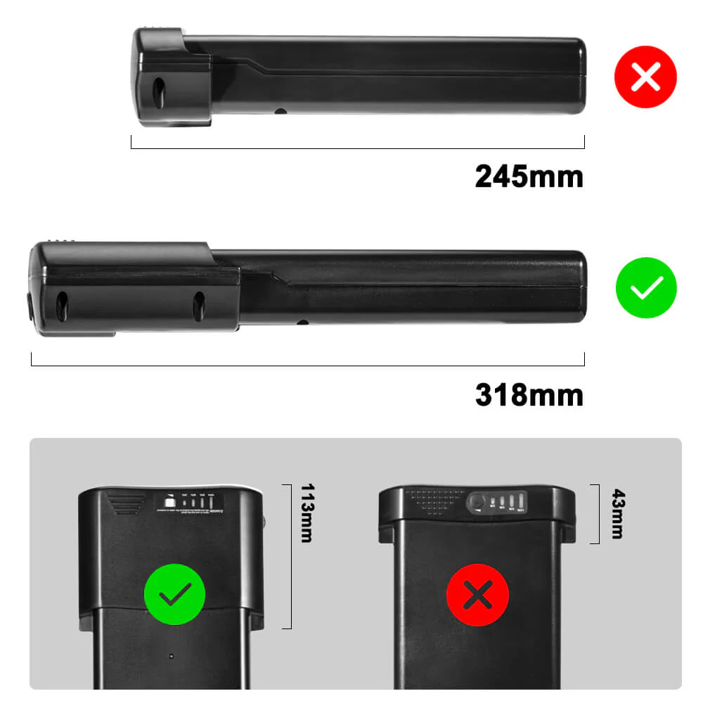 36V 10.4Ah(385Wh)/14Ah(518Wh) Electric Bicycle Lithium-ion Battery Black for MIFA, Rehberg, Zündapp, Victoria with Ansmann System - Image 5