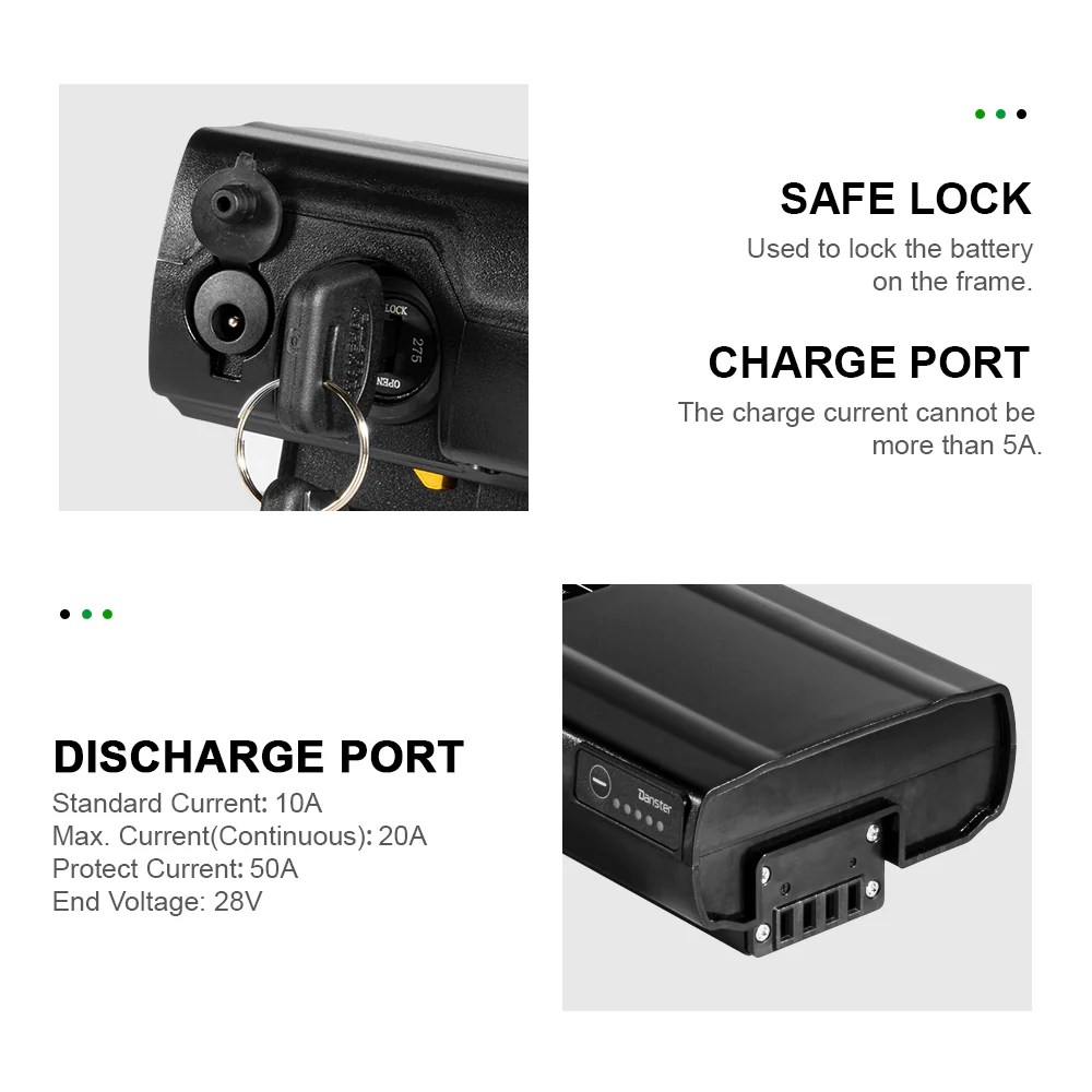 36V 13Ah(481Wh) Rear Battery for Stella Bike Electric Bicycle Lithium-ion Battery Black without Charger and Holder - Image 3