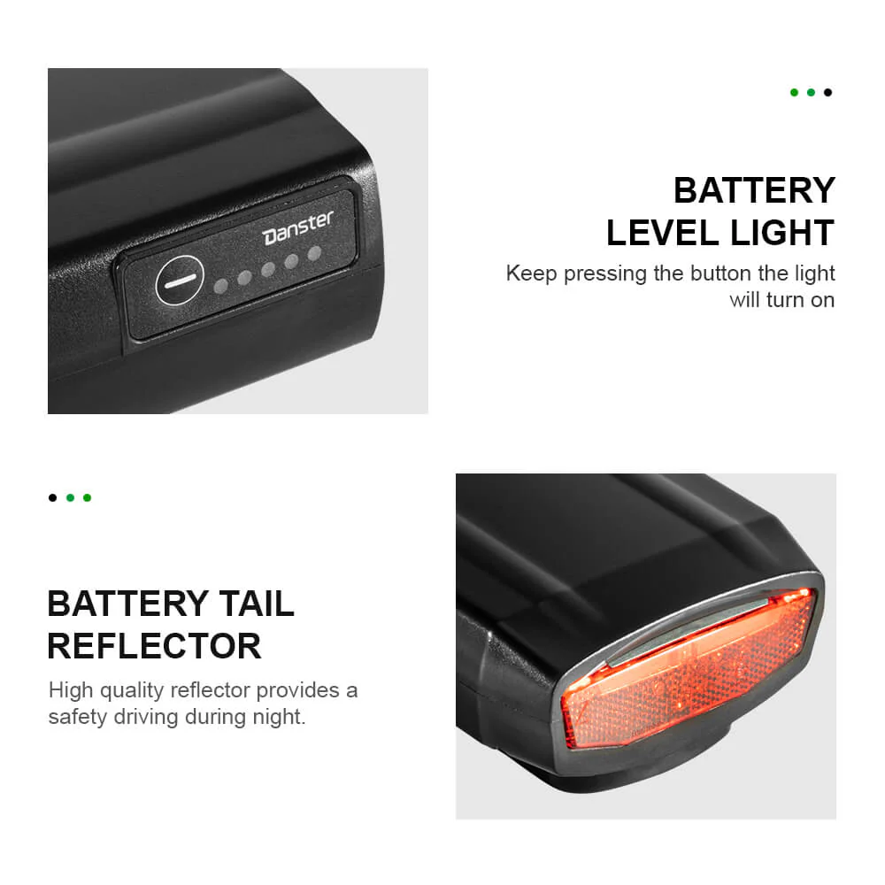 36V 13Ah(481Wh) Rear Battery for Stella Bike Electric Bicycle Lithium-ion Battery Black without Charger and Holder - Image 4