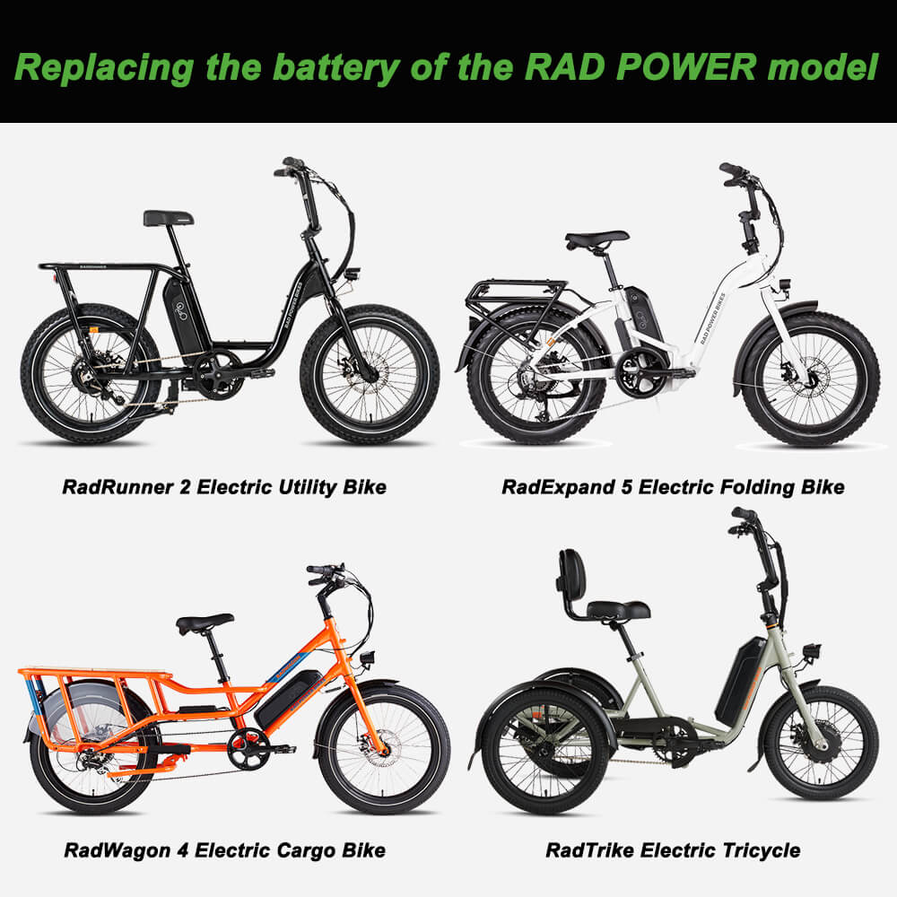 48V 14Ah(673Wh) Li-ion E-Bike Batteries without Charger Replace Accu for RAD POWER Models - Image 5