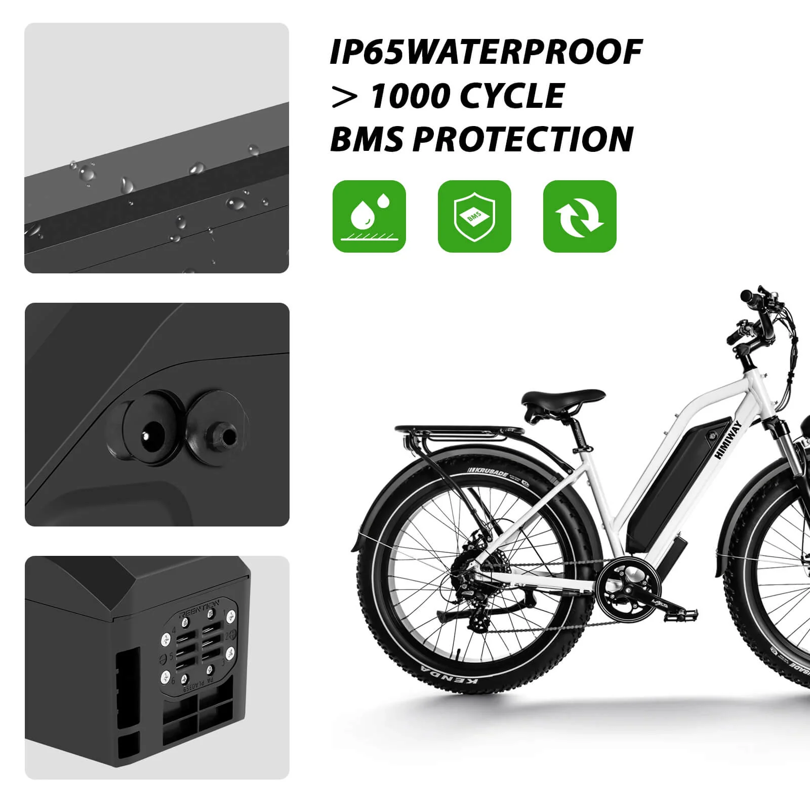 48V 17.5Ah(841Wh) Li-ion Battery Down Tube Accu for Himiway Ruiser & Cruiser Step-Thru - Image 5