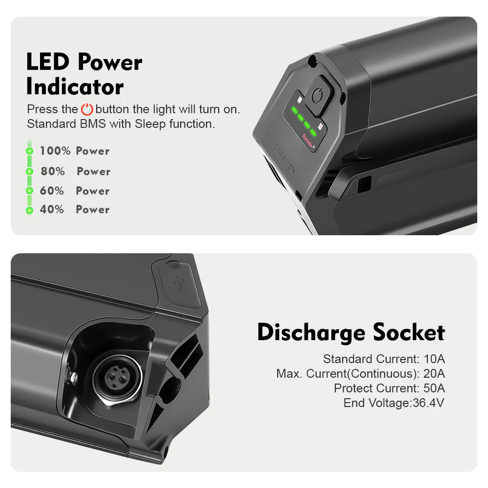 48V 13Ah(625Wh)/16Ah(770Wh) Reention Dorado-Plus Li-ion Battery for E-Bike NCM, LLobe, Fitifito, DeHawk - Image 3
