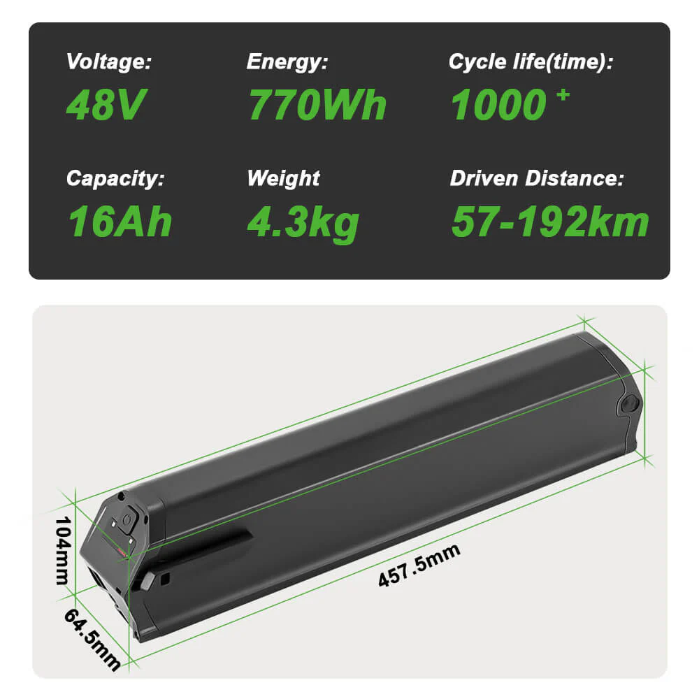 48V 13Ah(625Wh)/16Ah(770Wh) Reention Dorado-Plus Li-ion Battery for E-Bike NCM, LLobe, Fitifito, DeHawk - Image 6