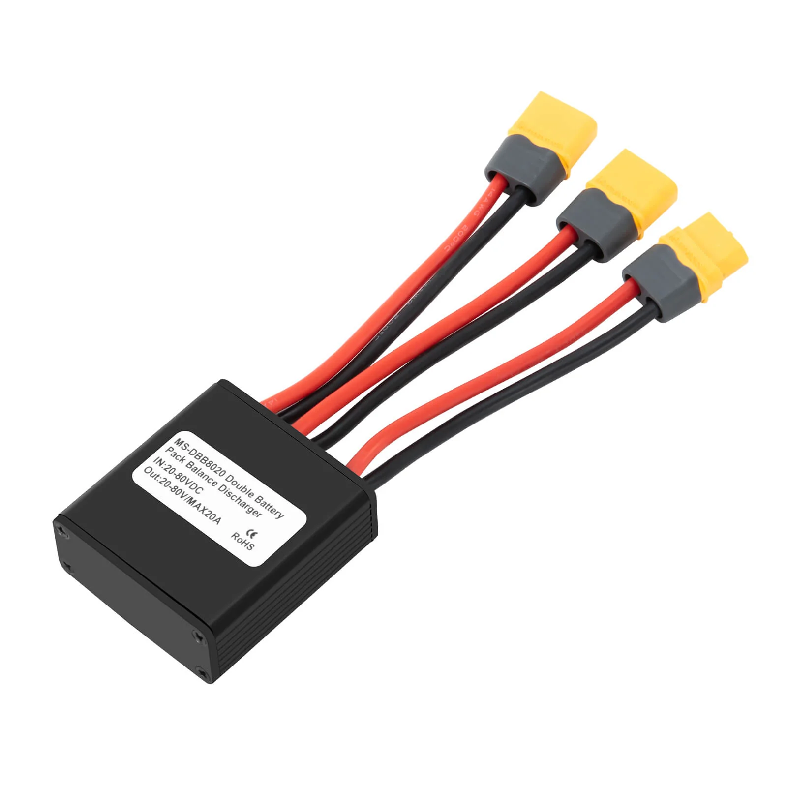 Dual Battery Parallel Module Adapter 20V‑80V20A Dual Accu Connector Adapter Increase Capacity MS-DBB8020