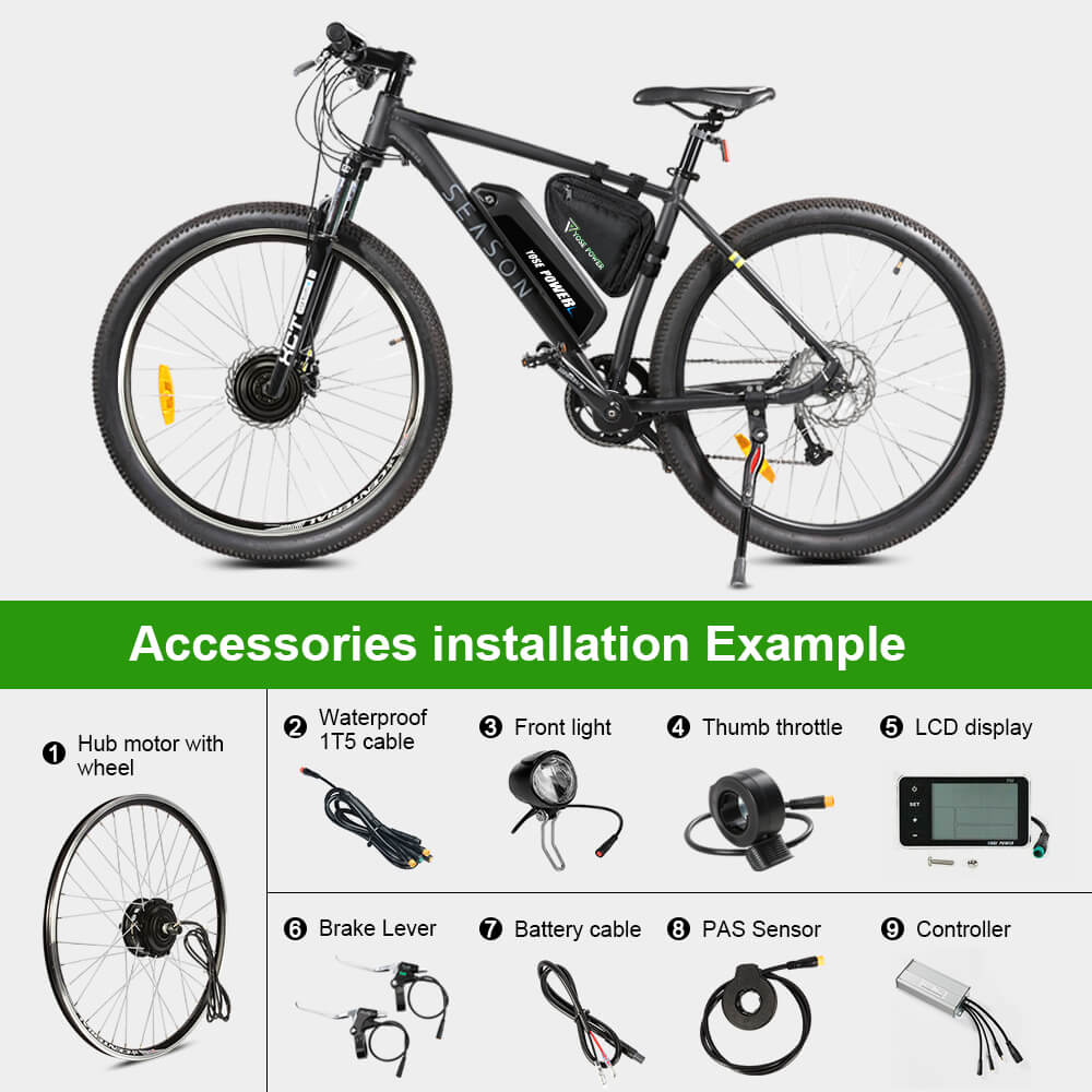 E-Bike Conversion Kit 36V 250W 26" Front Motor Kit Bicycle E-Bike Hub Motor in Black - Image 7