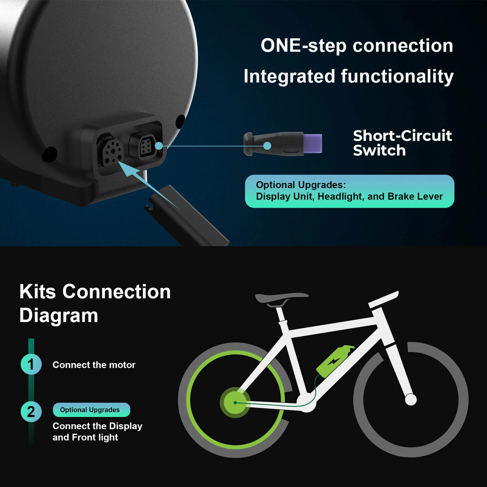 E-Bike Conversion Kit 36V 250W 27.5" Rear Cassette Motor Kit with 36V Bottle Battery Samsung Cell and Integrated Torque PAS Sensor Model A3 - Image 6