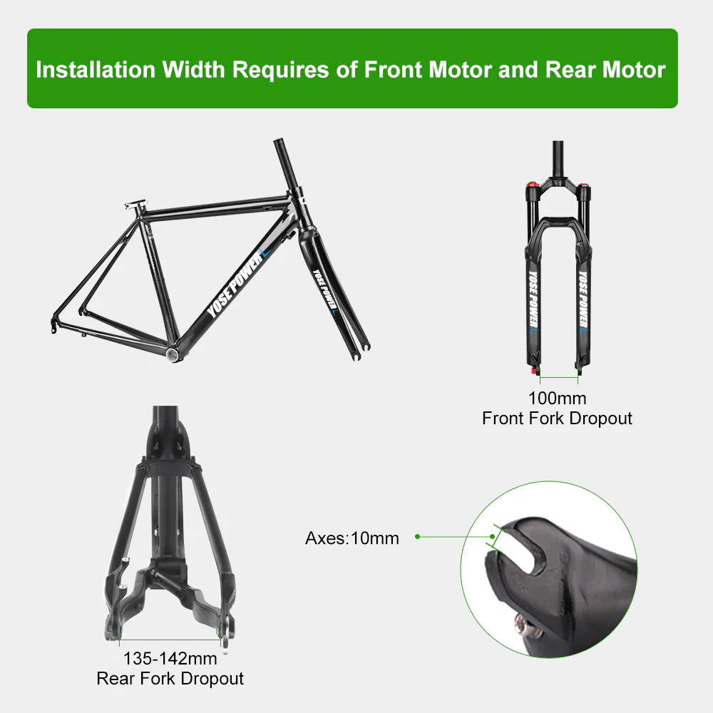 E-Bike Conversion Kit 36V 250W 27.5" Rear Motor Kit for Cassette with 36V 13Ah Battery and Charger - Image 10