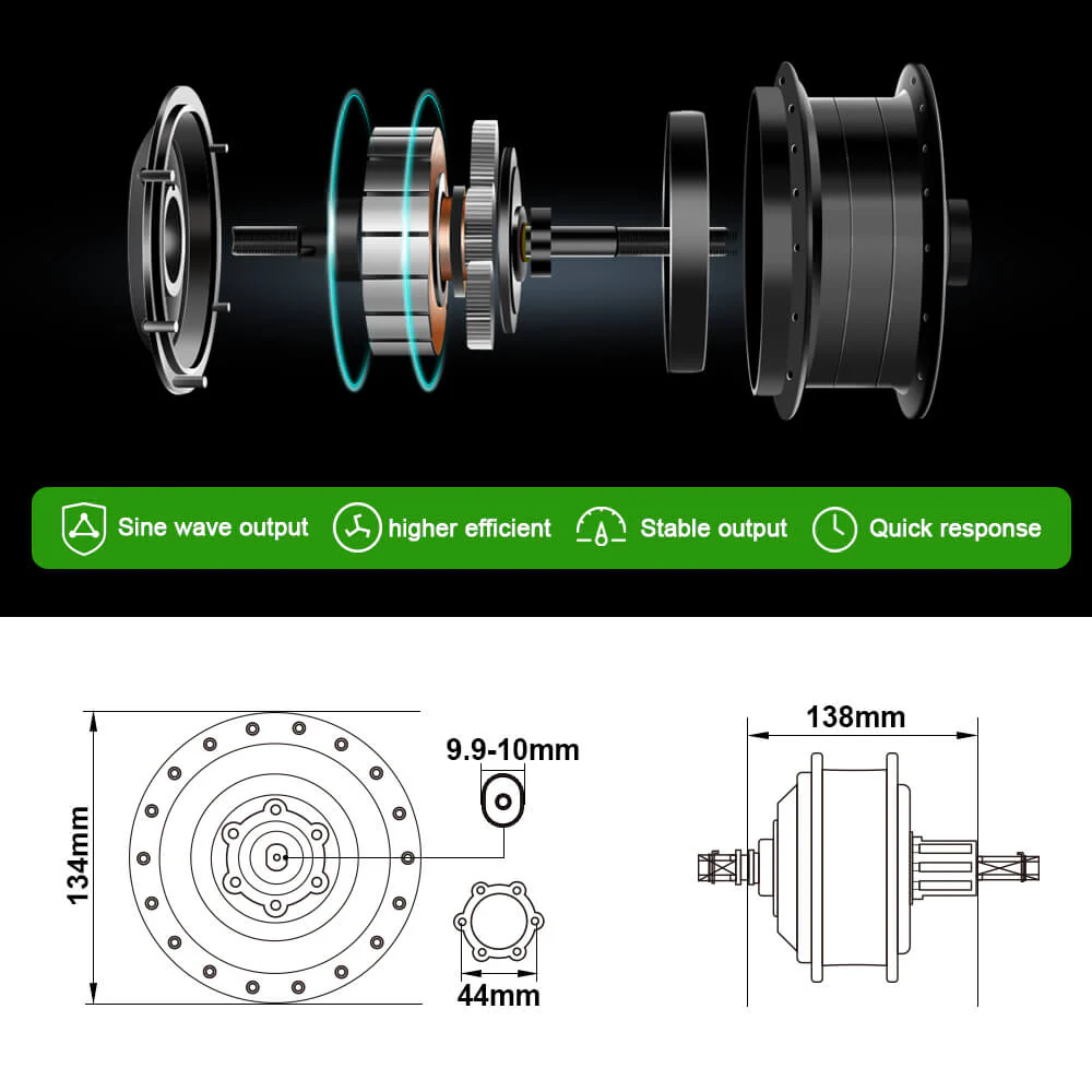 E-Bike Conversion Kit 36V 250W 27.5" Rear Motor Kit for Cassette with 36V 13Ah Battery and Charger - Image 9
