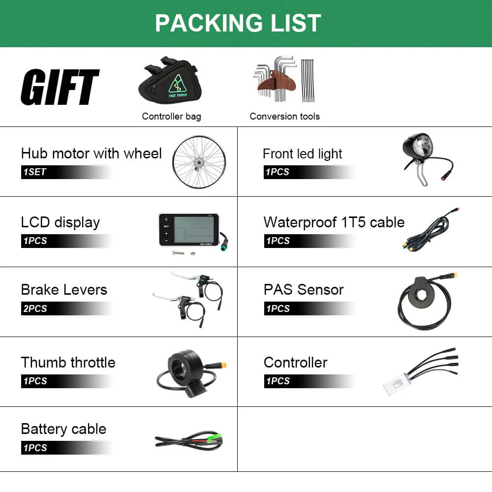 E-Bike Conversion Kit 36V 250W 28"(700C) Front Motor Kit Bicycle E-Bike Hub Motor in Silver without battery - Image 10