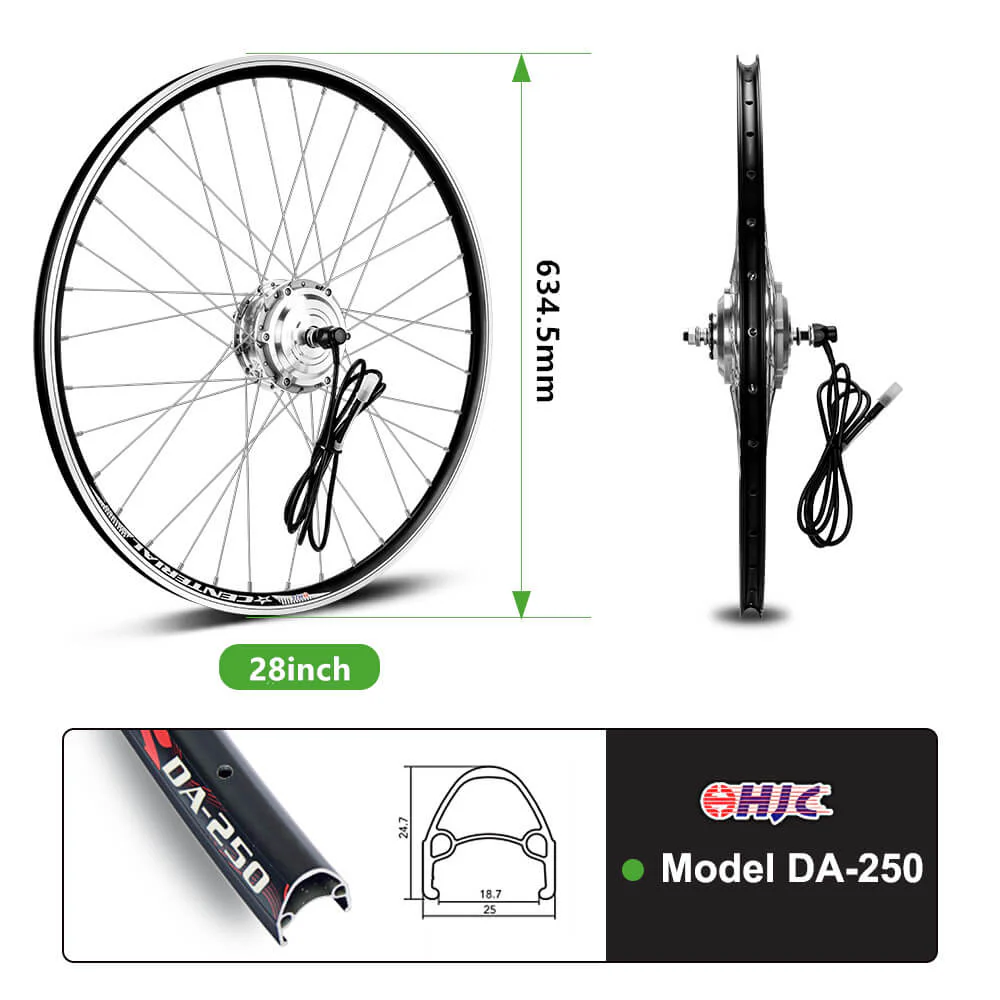 E-Bike Conversion Kit 36V 250W 28"(700C) Front Motor Kit Bicycle E-Bike Hub Motor in Silver without battery - Image 6