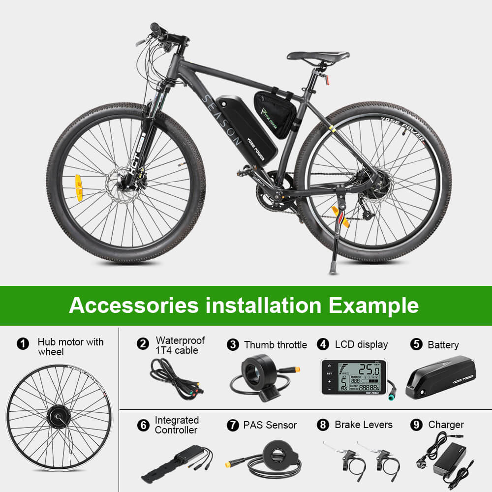 E-Bike Conversion Kit 36V 250W 28" Rear Motor Kit for Freewheel with 36V 18Ah Battery and Charger - Image 8