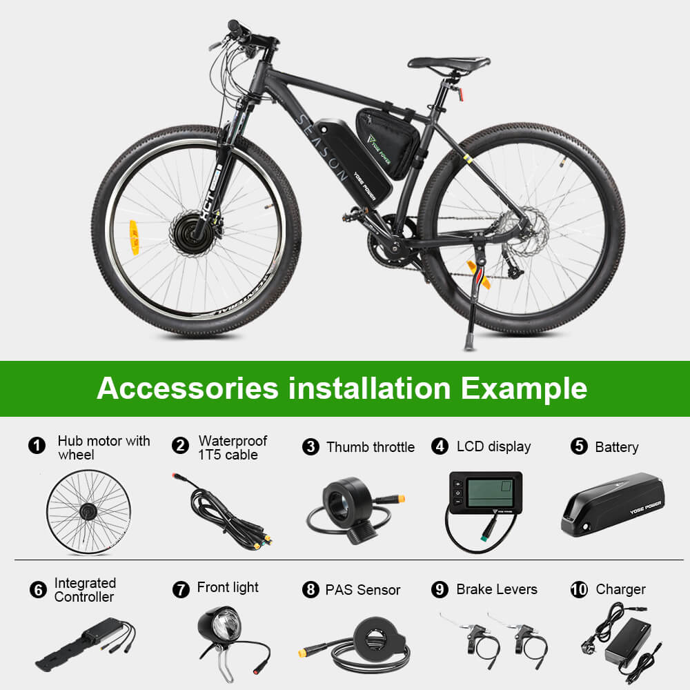 E-Bike Conversion Kit 36V 250W 28"(700C) Front Motor Kit with HL1 36V 18Ah Battery Hub Motor DIY - Image 12