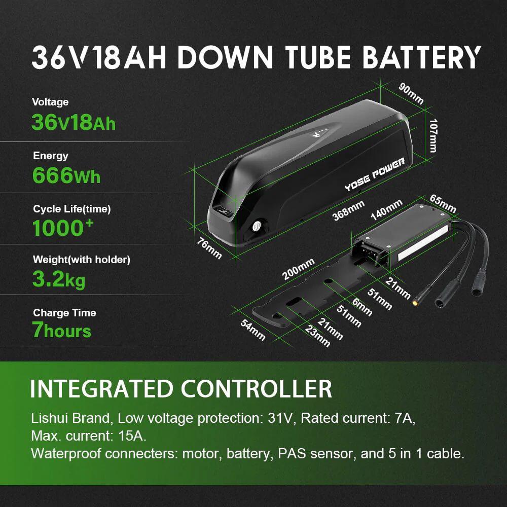 E-Bike Conversion Kit 36V 250W 26" Front Motor Kit with HL1 36V 18Ah Battery Hub Motor DIY - Image 3