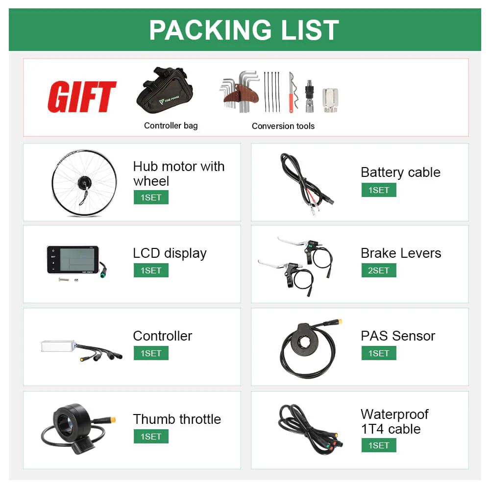 E-Bike Conversion Kit 36V 350W 26" Rear Cassette Motor Bicycle Hub Motor Conversion Kit - Image 11