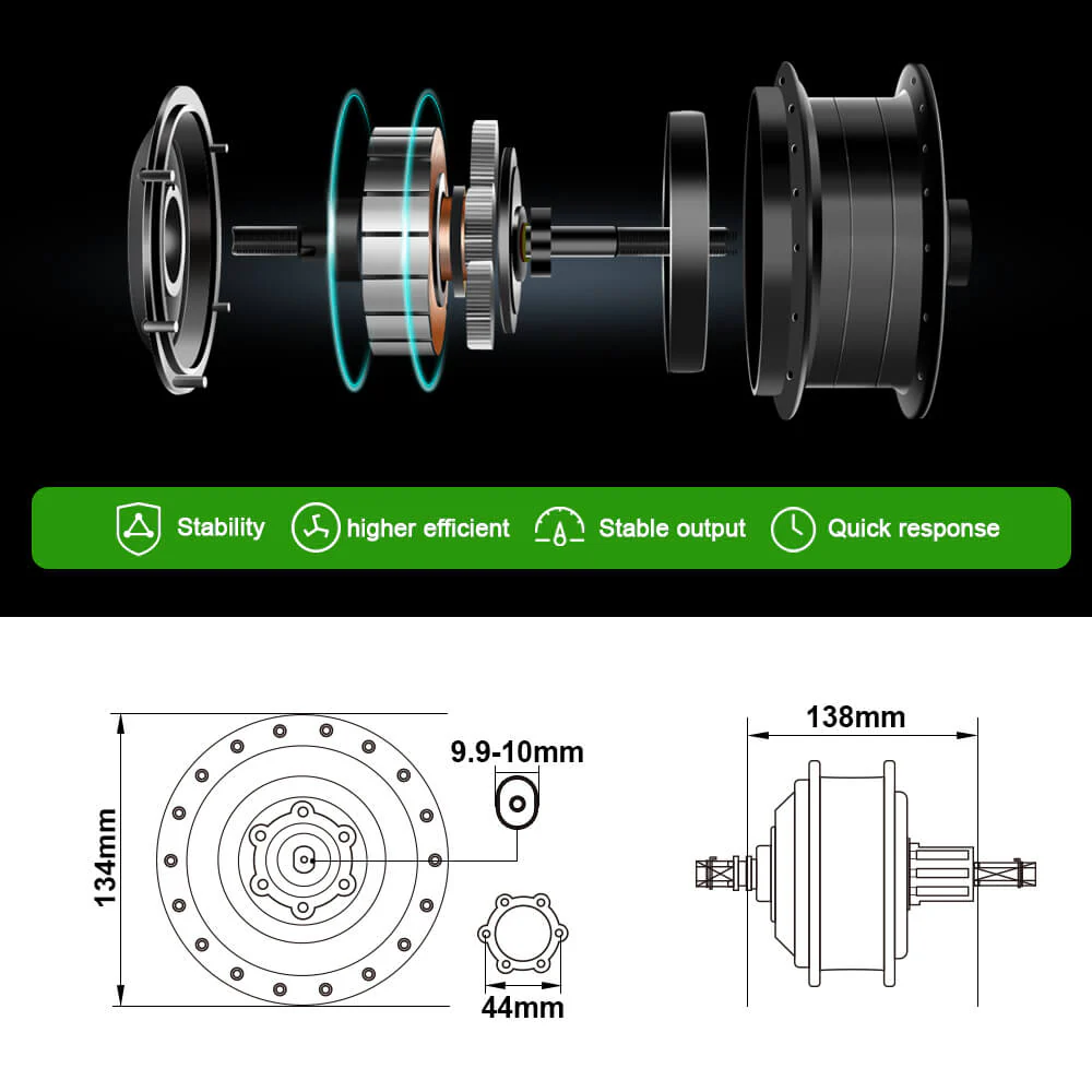 E-Bike Conversion Kit 36V 350W 26" Rear Cassette Motor Bicycle Hub Motor Conversion Kit - Image 4