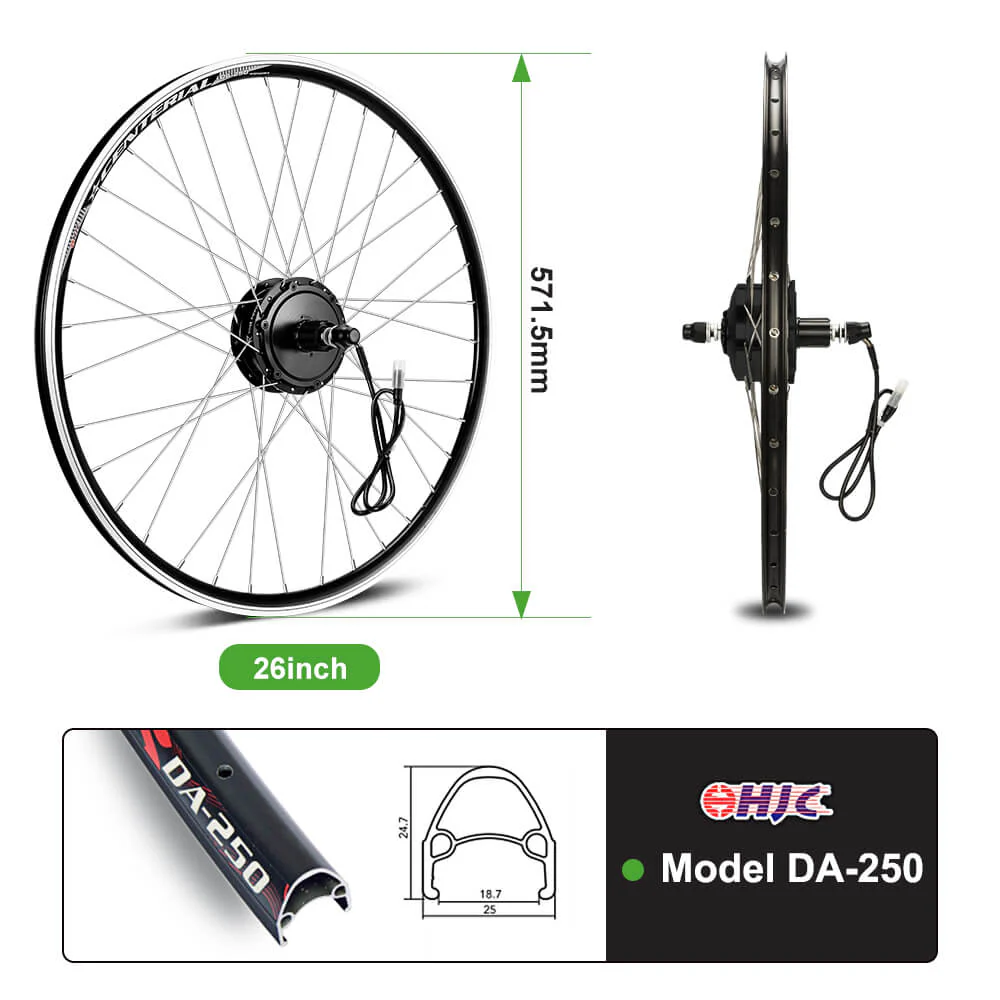 E-Bike Conversion Kit 36V 350W 26" Rear Cassette Motor Bicycle Hub Motor Conversion Kit - Image 5