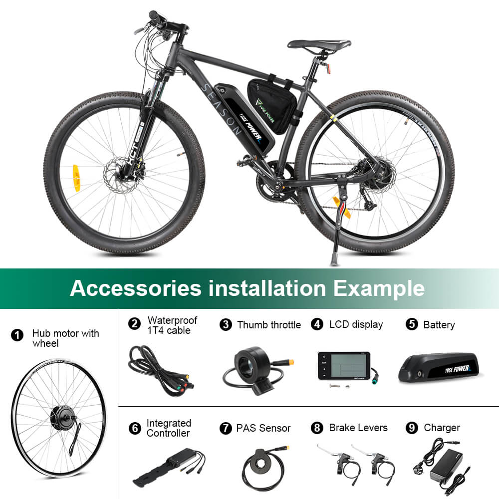 E-Bike Conversion Kit 36V 350W 26" Rear Motor Kit for Freewheel with 36V 13Ah Battery and Charger - Image 10