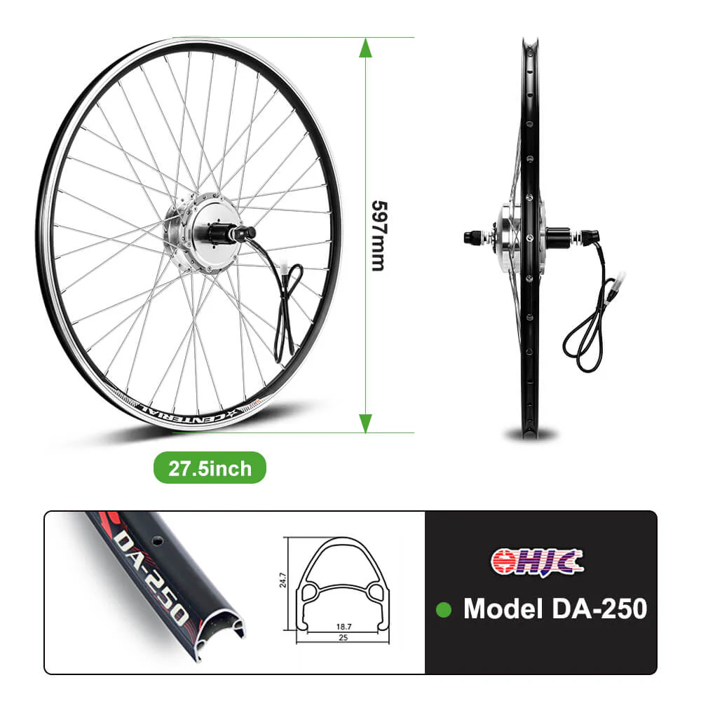 E-Bike Conversion Kit 36V 350W 27.5" Rear Cassette Motor Bicycle Hub Motor Conversion Kit - Image 4
