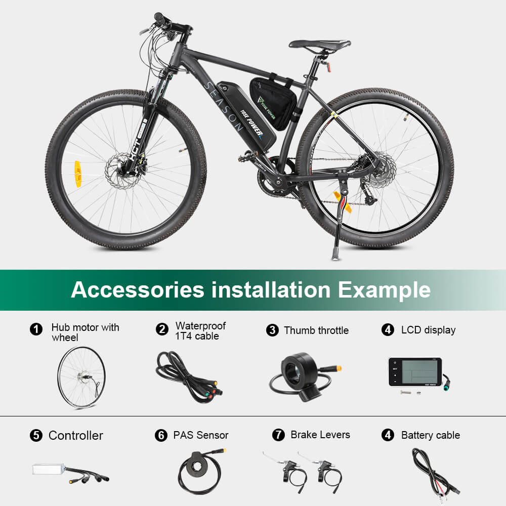 E-Bike Conversion Kit 36V 350W 27.5" Rear Cassette Motor Bicycle Hub Motor Conversion Kit - Image 9