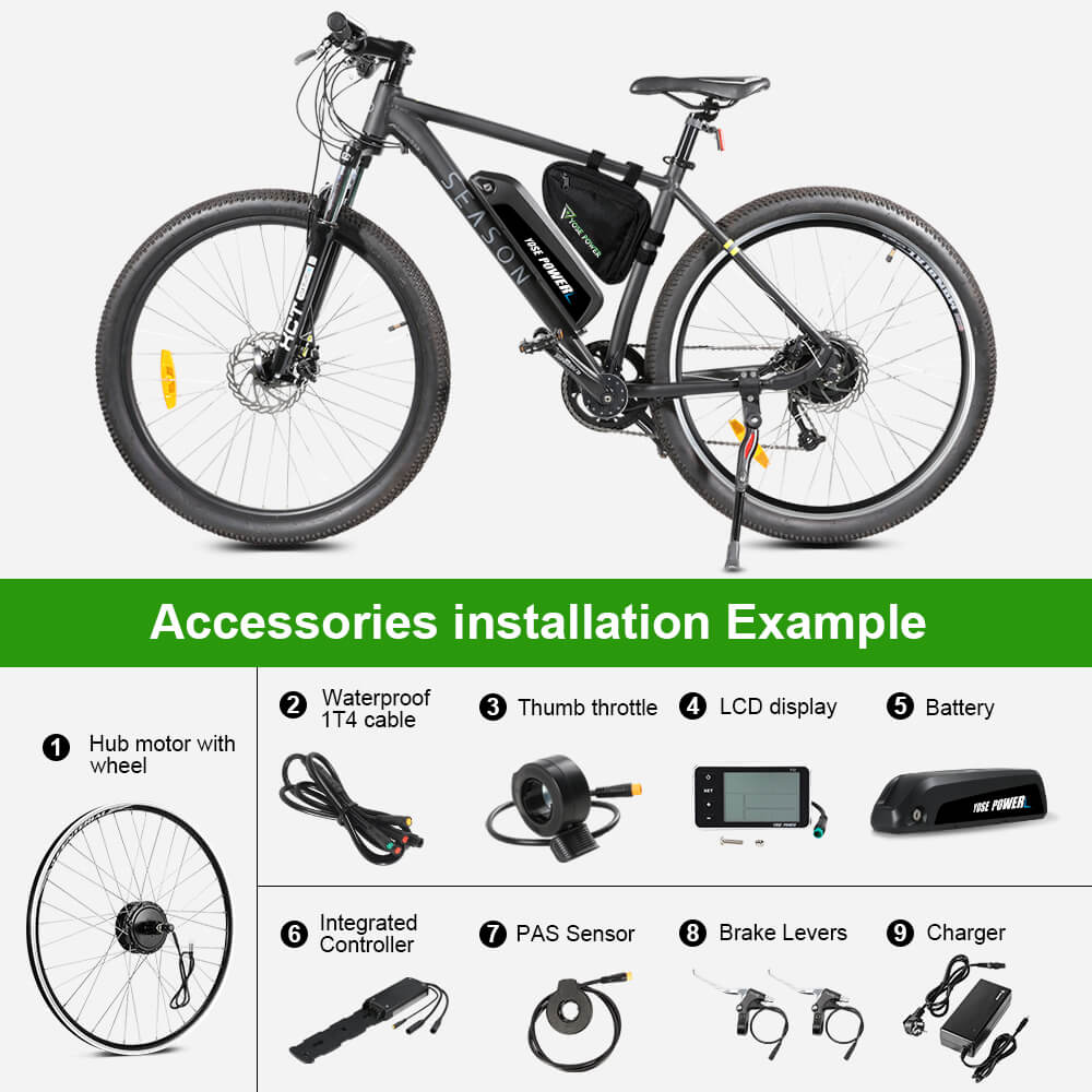 E-Bike Conversion Kit 36V 350W 28"(700C) Rear Motor Kit for Cassette with 36V 13Ah Battery and Charger - Image 10