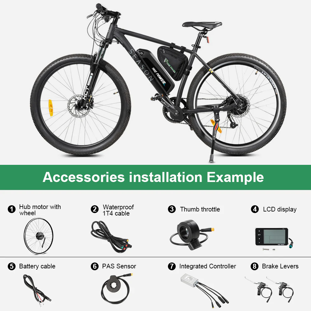 E-Bike Conversion Kit 36V 350W 28"(700C) Rear Freewheel Motor Bicycle Hub Motor Kit - Image 10