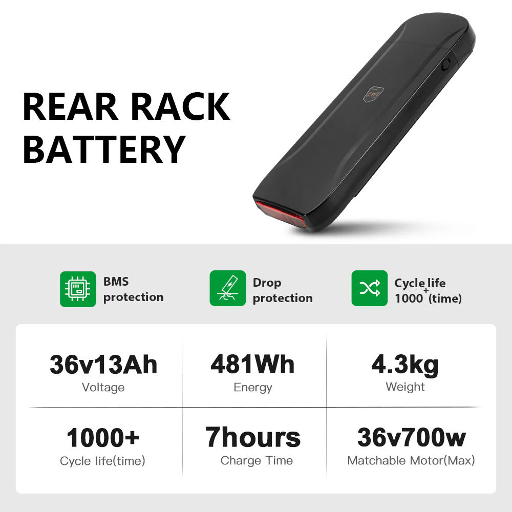 36V 13Ah(481Wh) E-Bike Rear Battery Phylion Joycube Wall-ES for Fischer, Axonette, SFM, Chrisson E-Bikes, Fischer Proline, Globus, Adriatica, Phylion/XH370-13J - Image 6